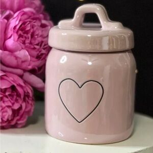 Rae Dunn Heart Canister, Pink, Rae Dunn luster sheen, Rae Dunn Valentine gift